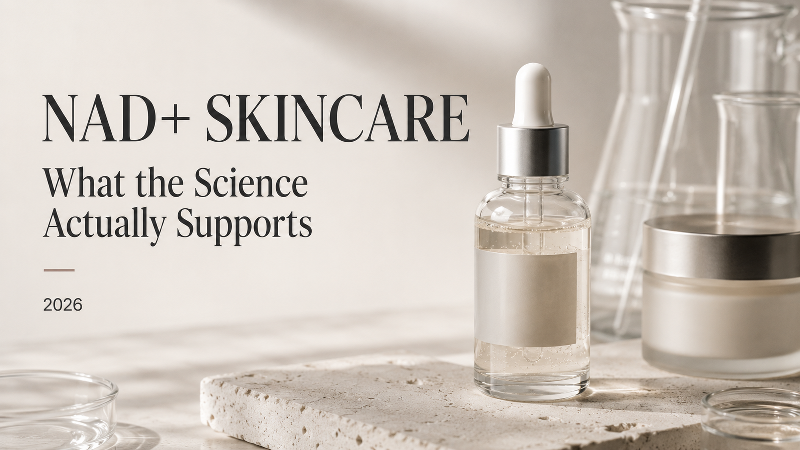 Editorial guide explaining NAD plus skincare benefits evidence and K-beauty claims