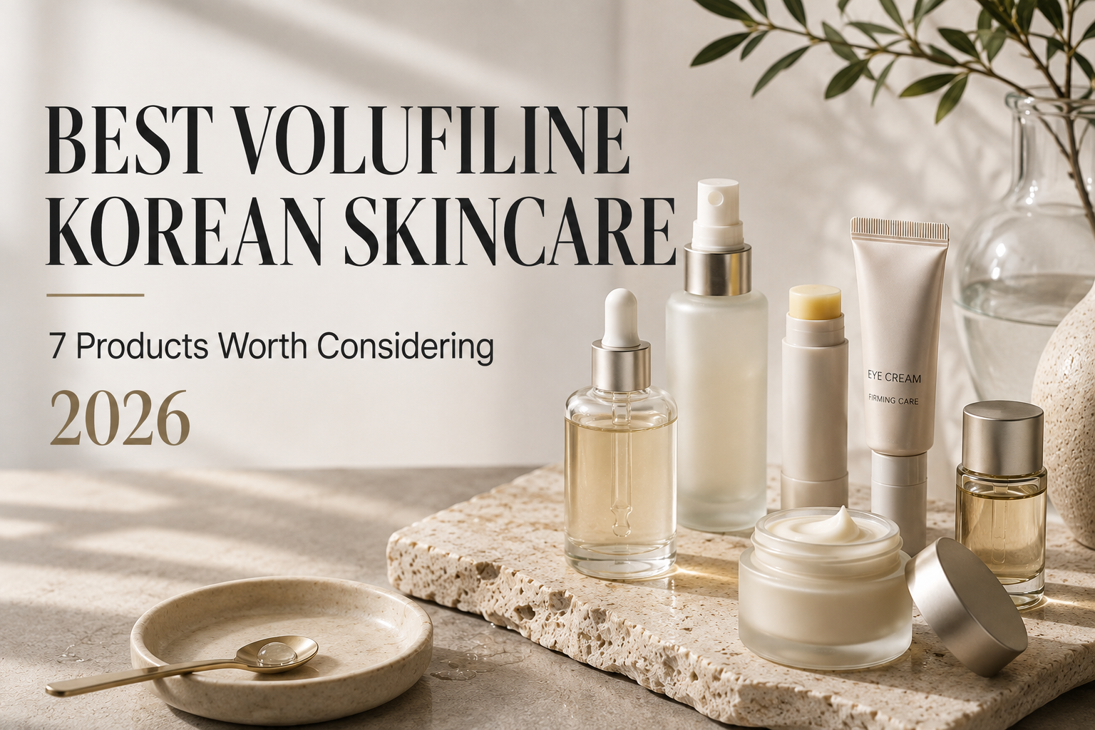 Best Volufiline Korean skincare products shown in a premium editorial buying guide for 2026