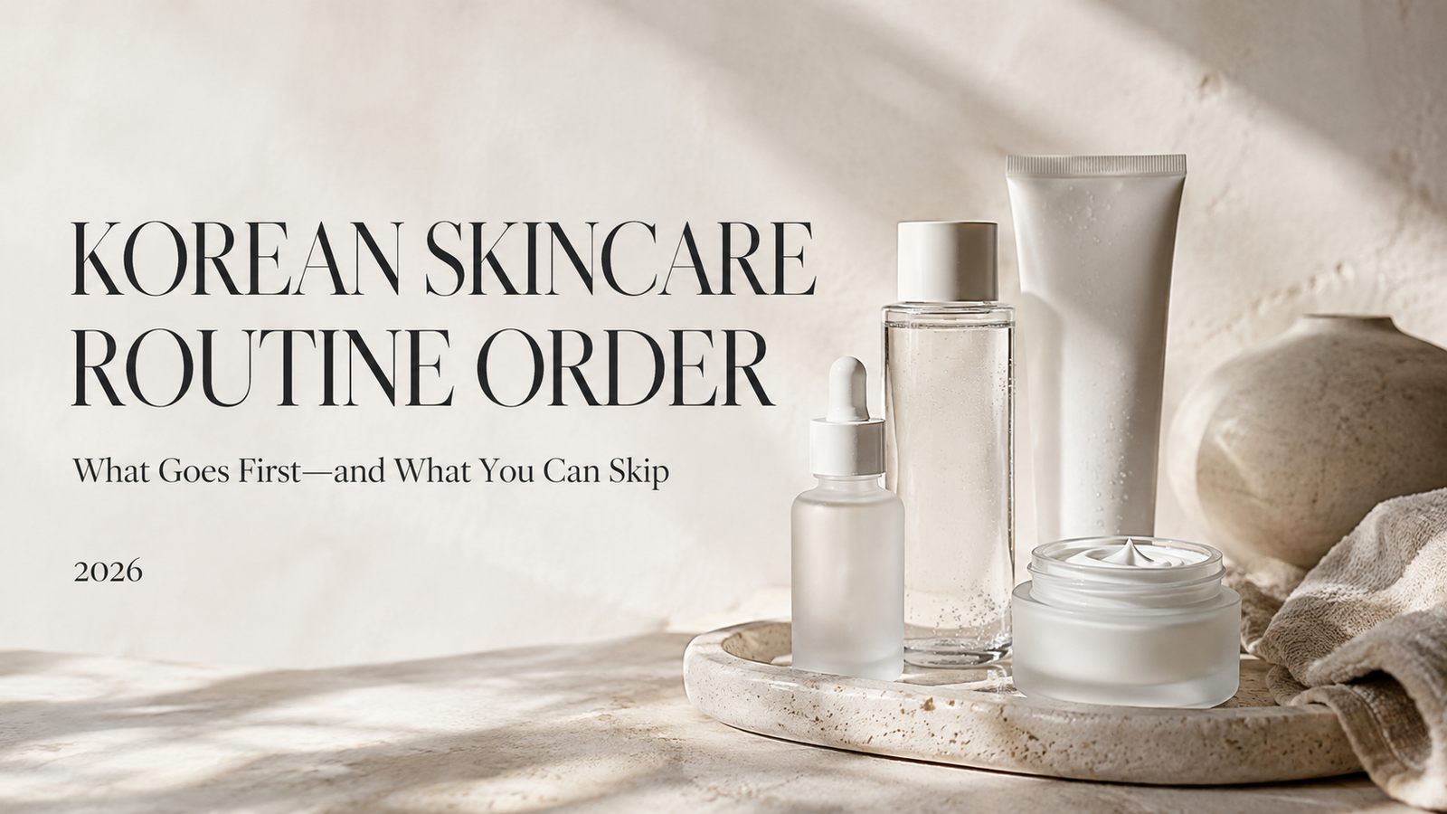 Editorial guide introducing the correct order for a simple Korean skincare routine