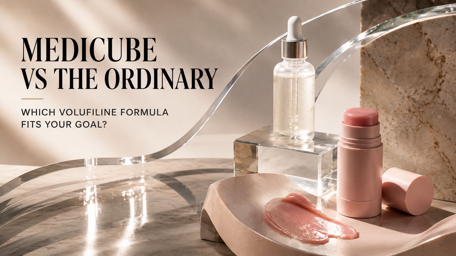 Medicube vs The Ordinary Volufiline comparison of 92% serum and 5% balm in 2026