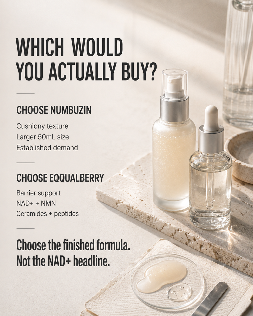 Guide to choosing between numbuzin NAD plus and EQQUALBERRY NAD plus serum
