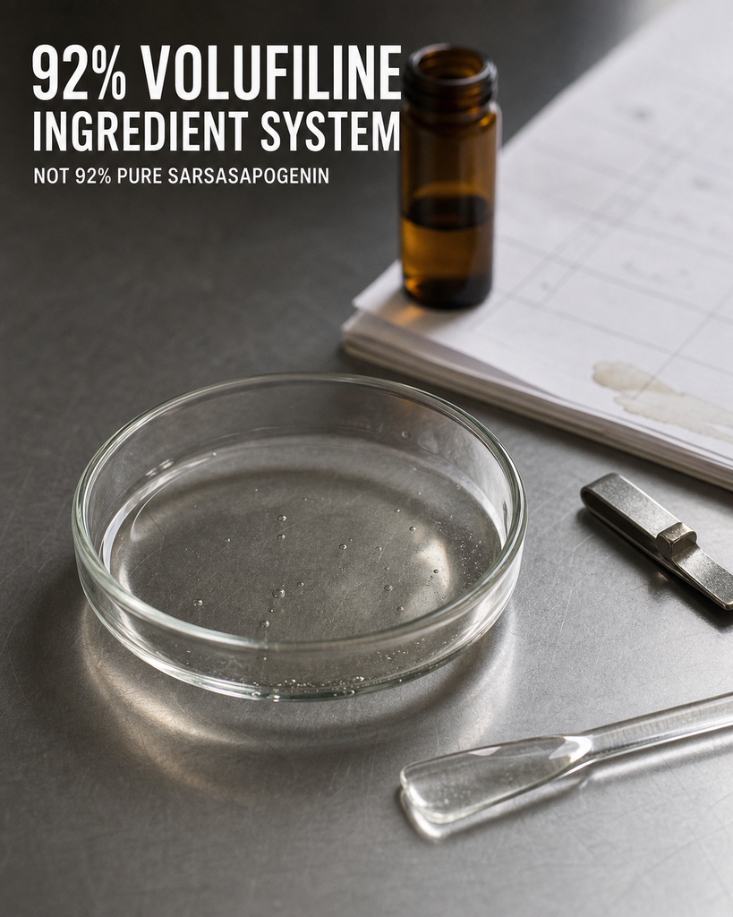 The Ordinary Volufiline 92 percent explained as ingredient-system inclusion rather than pure sarsasapogenin